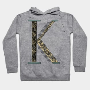 K Initial Art Deco with Doodles Hoodie